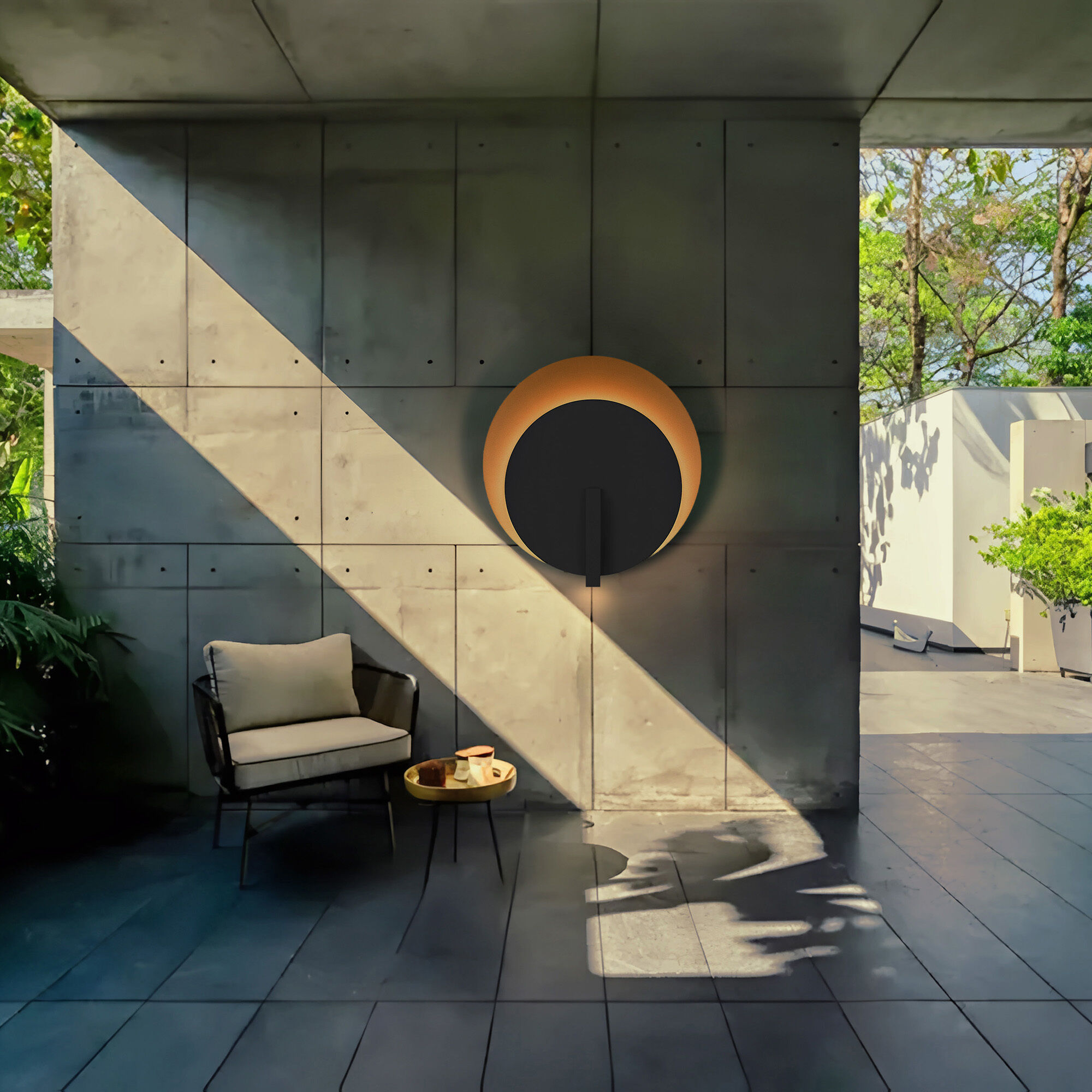 Eclipse LED 24.75 inch Sand Black Outdoor Wall Sconce